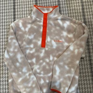 L.L. Bean Cream and Orange Zip Up Sweater